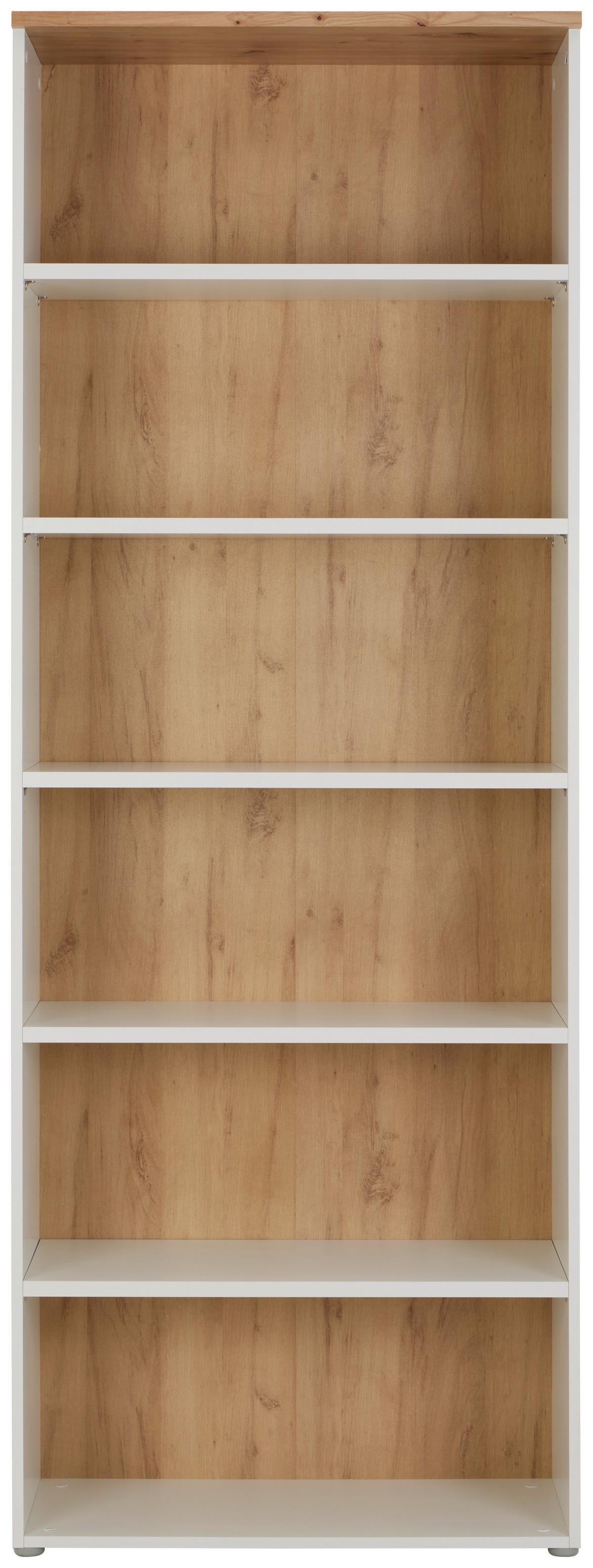 Aktenregal Kontor K2 Eiche Dekor Weiss B: 80 cm - Eichefarben/Weiß, MODERN, Holzwerkstoff (80/220/38cm)