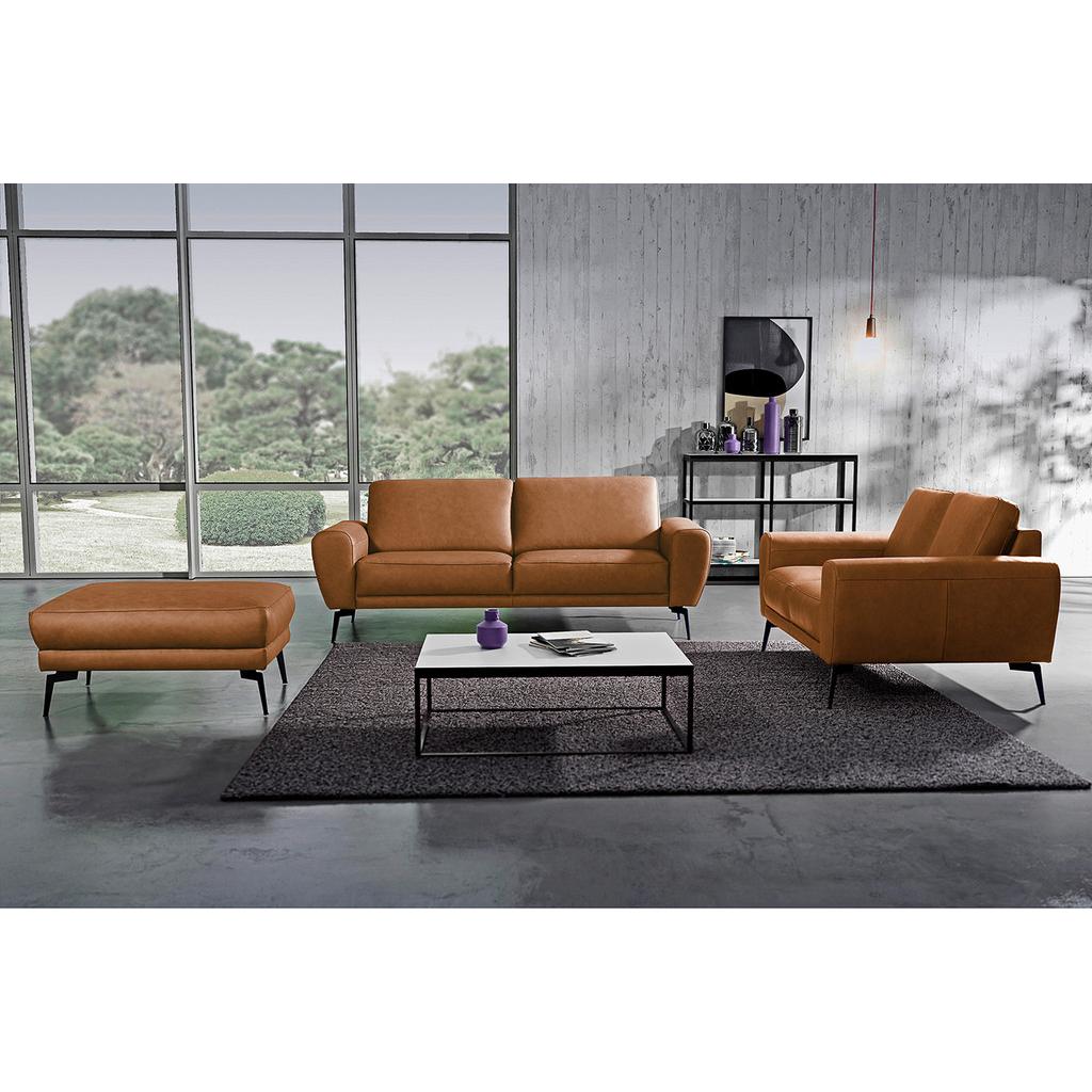 2-Sitzer-Sofa Spring Cognac Schwarz, B: 177 cm
