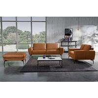 2-Sitzer-Sofa Spring, Cognac B: 177 cm - Cognac/Schwarz, Design, Leder (177/85/92cm) - Livetastic