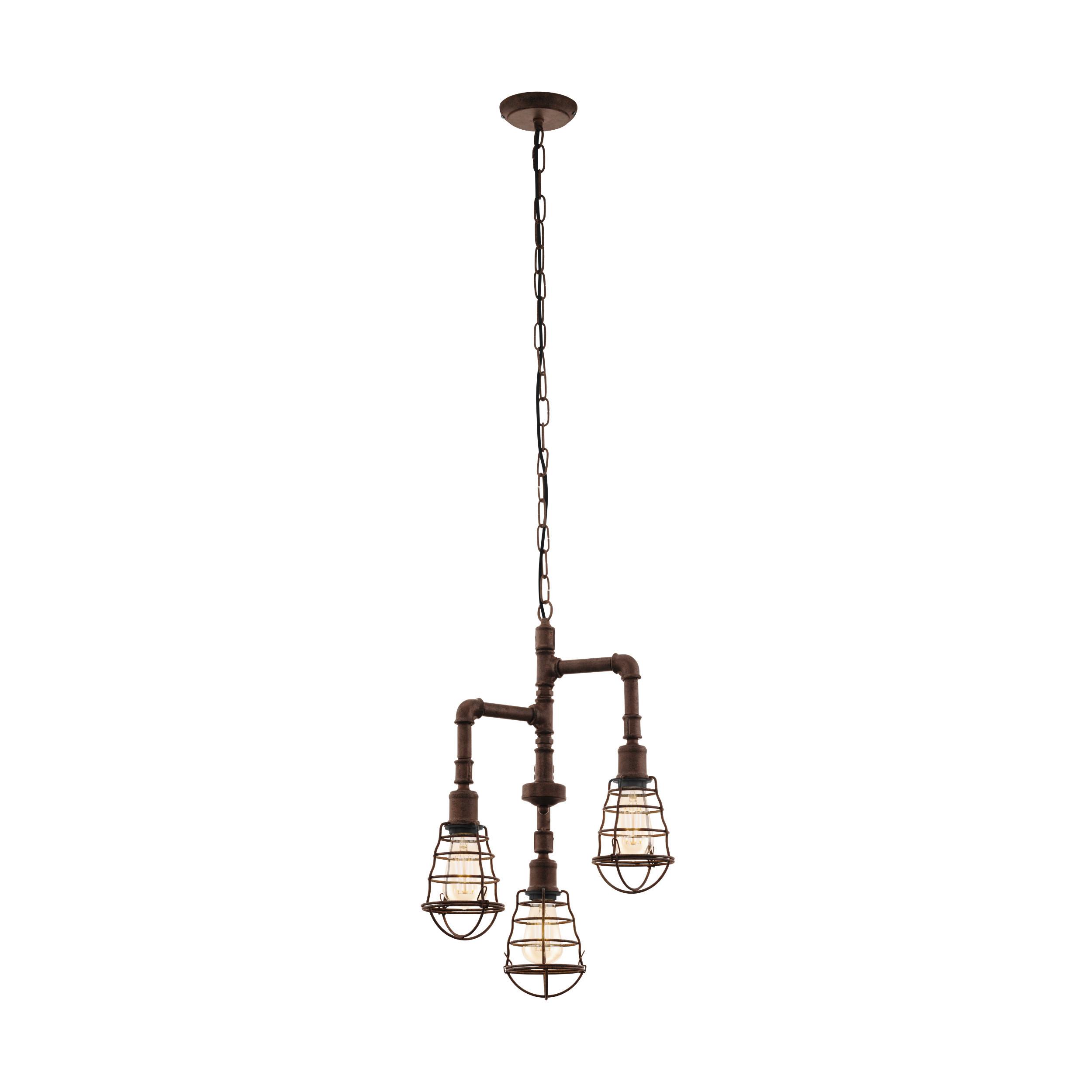 Hängeleuchten Port Seton H: 110 cm 3-Flammig, Stahl - Braun, KONVENTIONELL, Metall (36/110cm) - Eglo