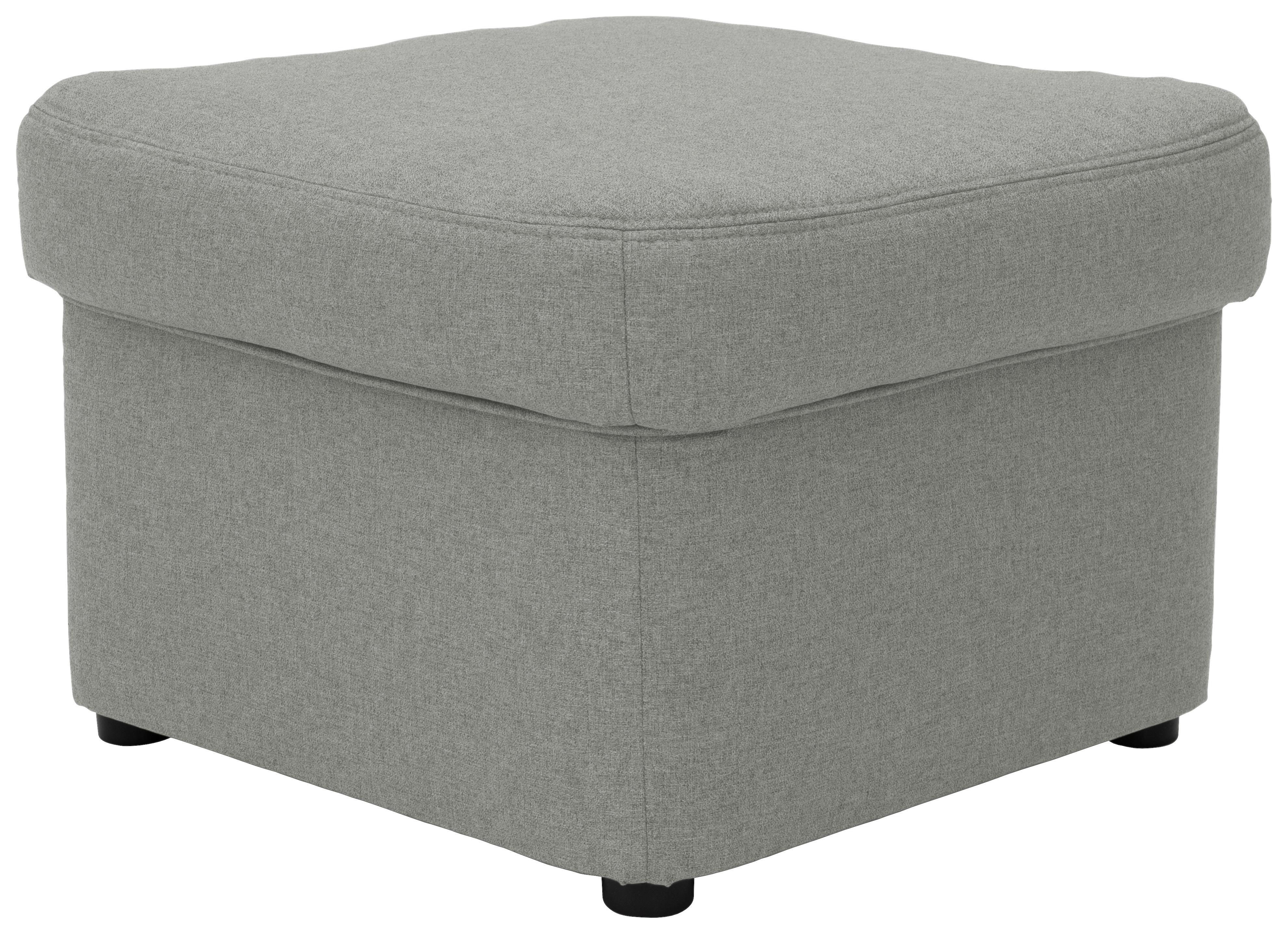 Polsterhocker Papenburg Silberfarben Webstoff H: 40 Cm - Silberfarben/Schwarz, KONVENTIONELL, Textil (60/40/60cm) - MID.YOU