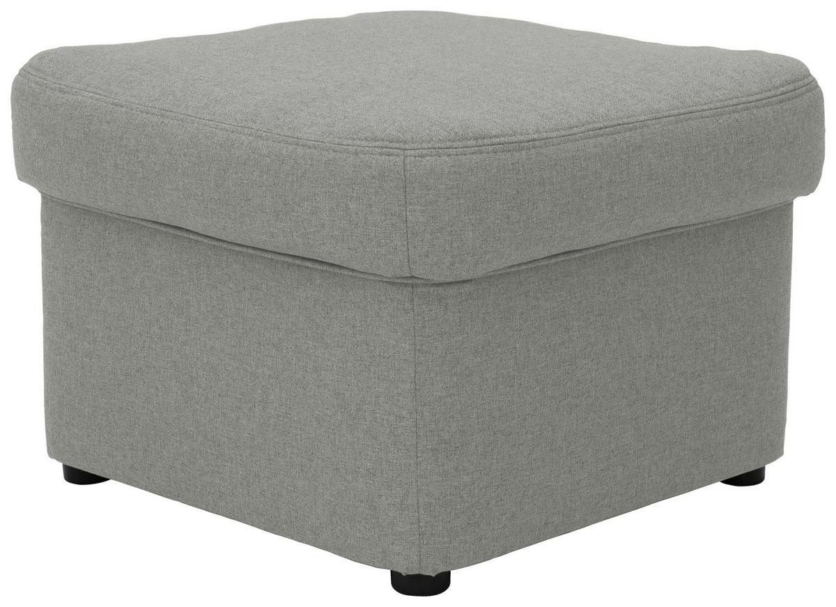 Polsterhocker Papenburg Silberf. Webstoff H: 40 Cm - Silberfarben/Schwarz, KONVENTIONELL, Textil (60/40/60cm) - MID.YOU