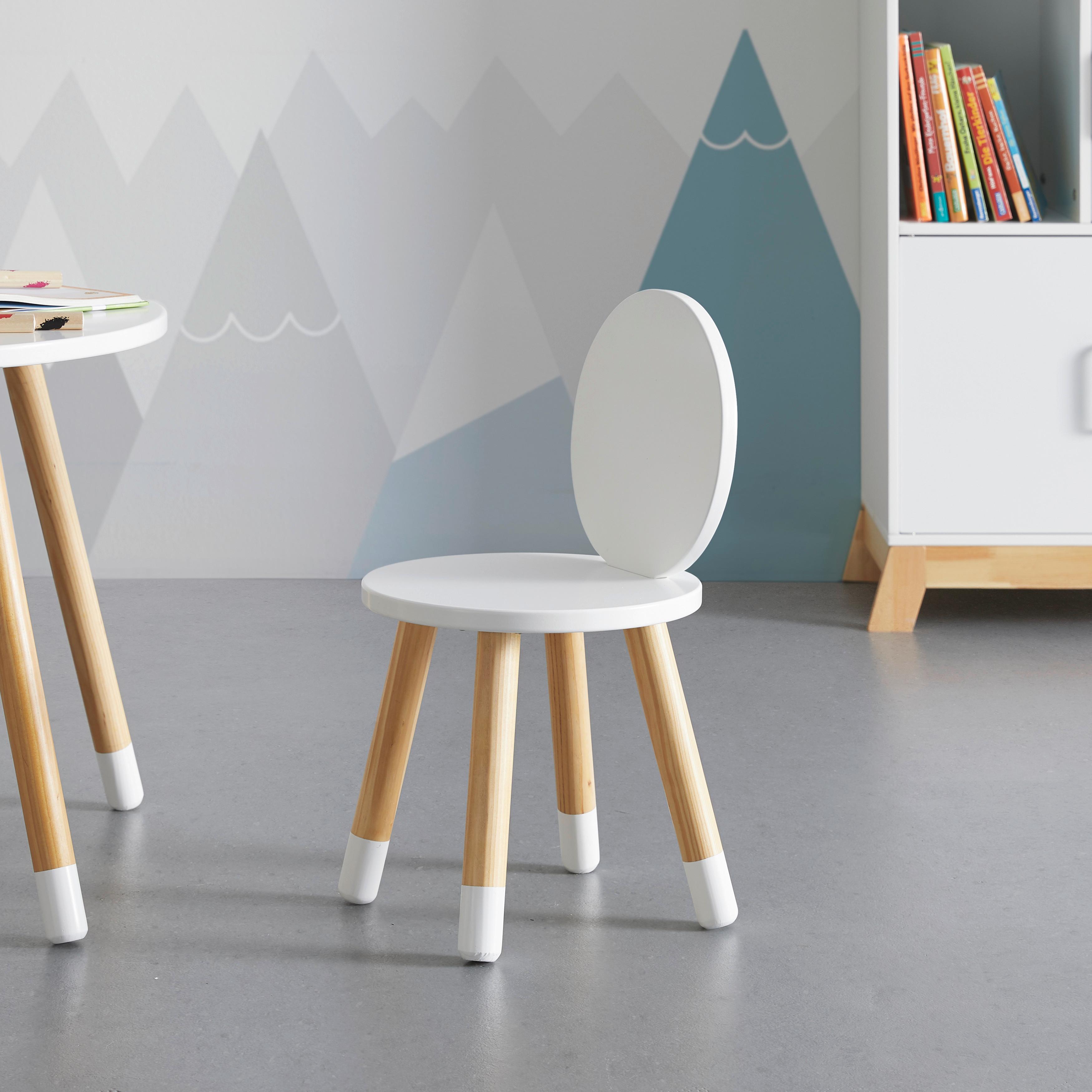 Detská stolička Leni - biela/farba pínie, Modern, drevo (27,4/51/27,4cm) - Modern Living
