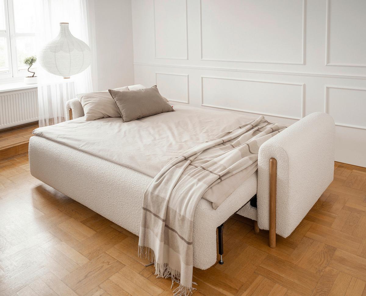Schlafsofa Arcadova Creme B: 244 cm - Eichefarben/Creme, Design, Textil (244/97/97cm) - MID.YOU