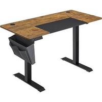PC stôl IRON - hnedá/čierna, Basics, kov/kompozitné drevo (140/60/72-120cm) - Boxxx