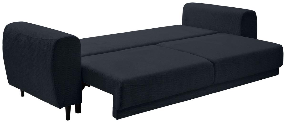 Schlafsofa Siena - Schwarz/Dunkelblau, KONVENTIONELL, Textil (245/85/92cm) - Livetastic