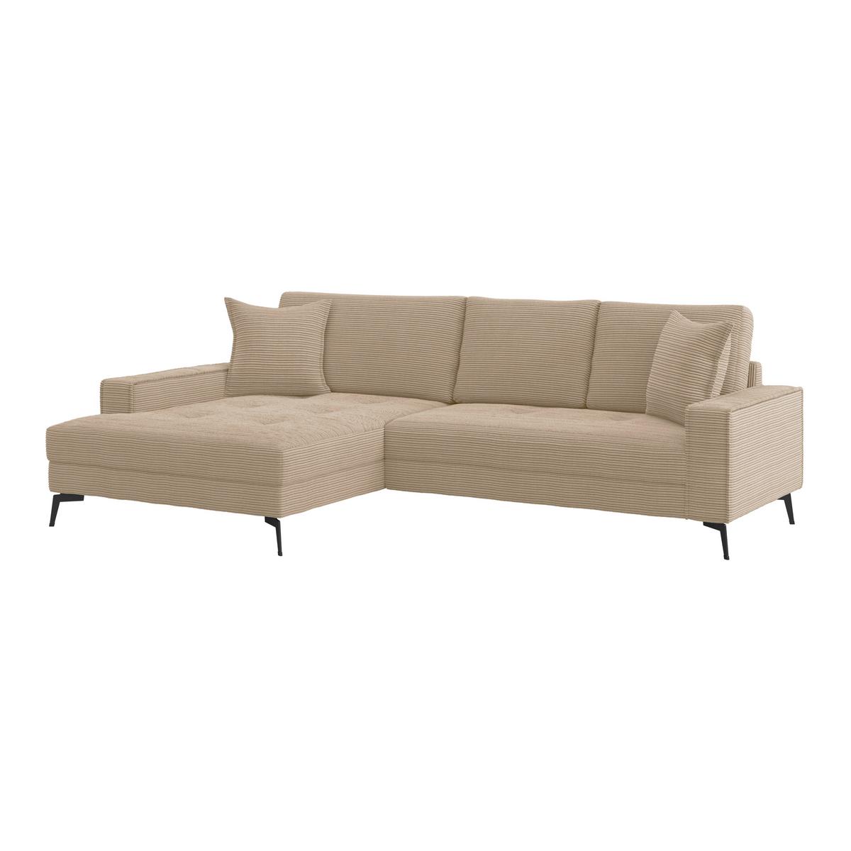 Rohová sedačka ZERO, levá, světle šedá / béžová - černá/světle šedá, Trend, textil (173/286cm)