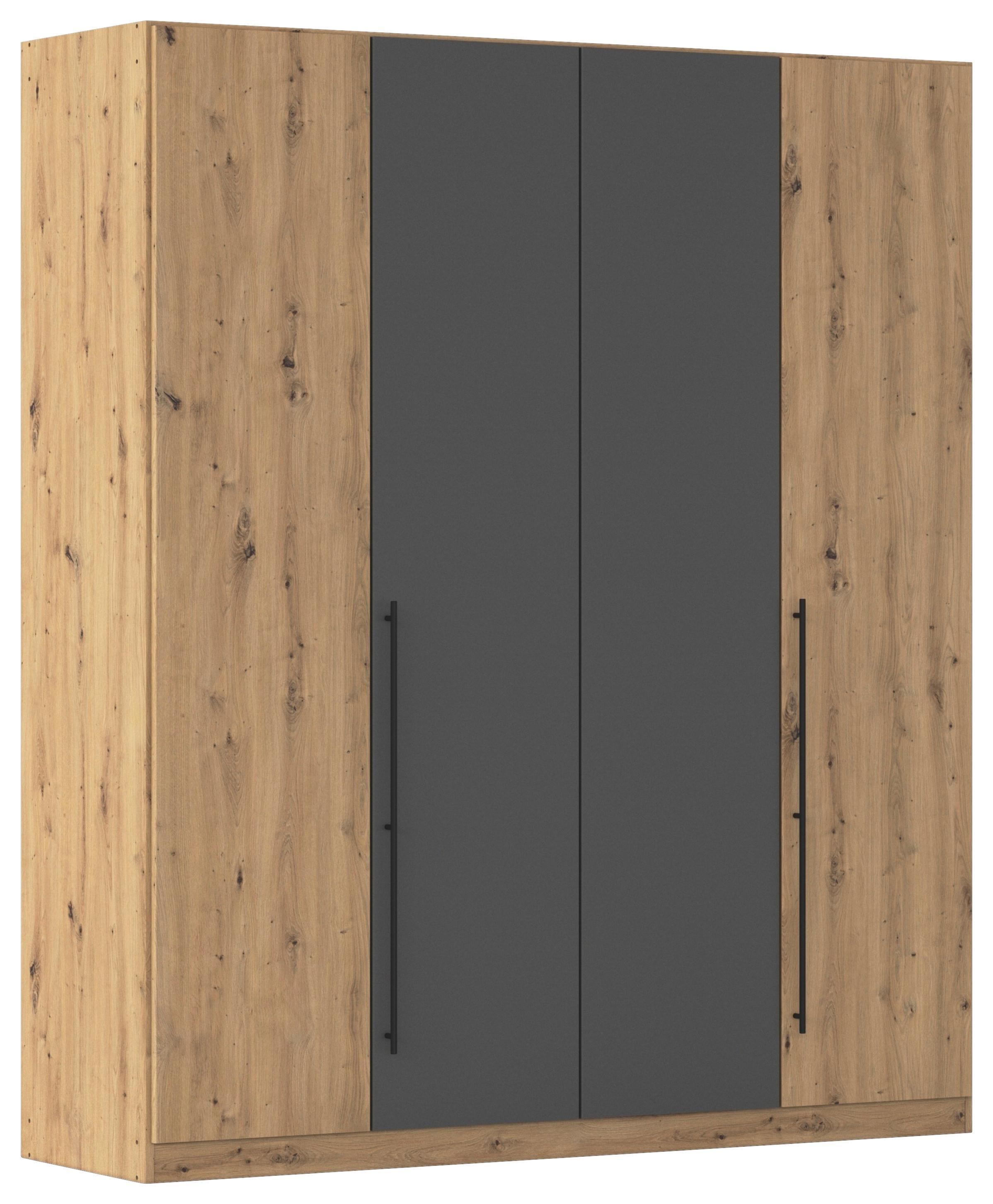 Kleiderschrank Safari B: 181 cm - Eiche Artisan/Grau, KONVENTIONELL, Holzwerkstoff (181/229/54cm)