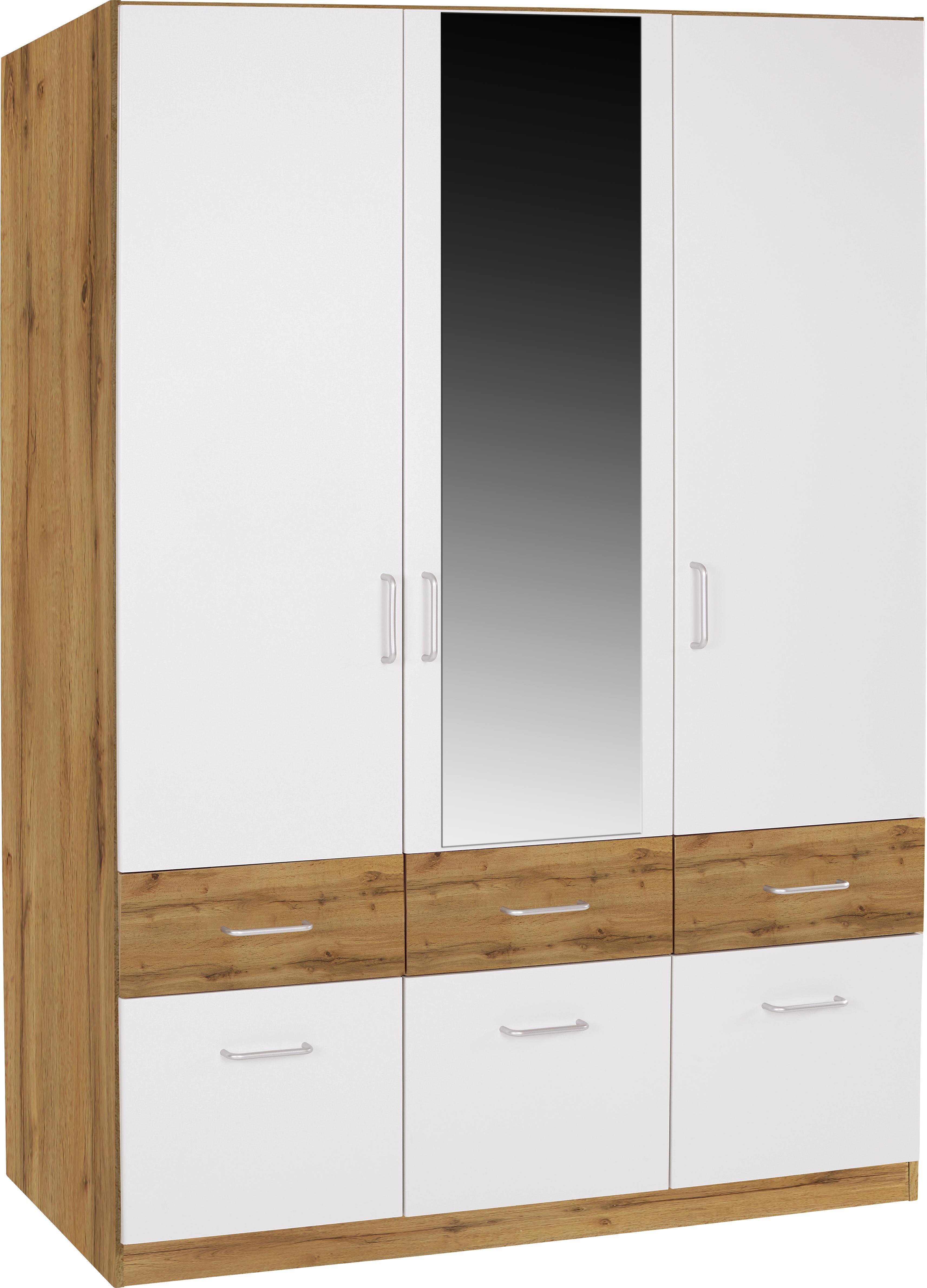 Ruhásszekrény Aalen Extra, 136cm - Tölgyfa/Fehér, konvencionális, Faalapú anyag (136/197/54cm)