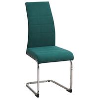 Schwingstuhl Donna Grün Gepolstert - Chromfarben/Grün, KONVENTIONELL, Textil/Metall (42/99/56cm)