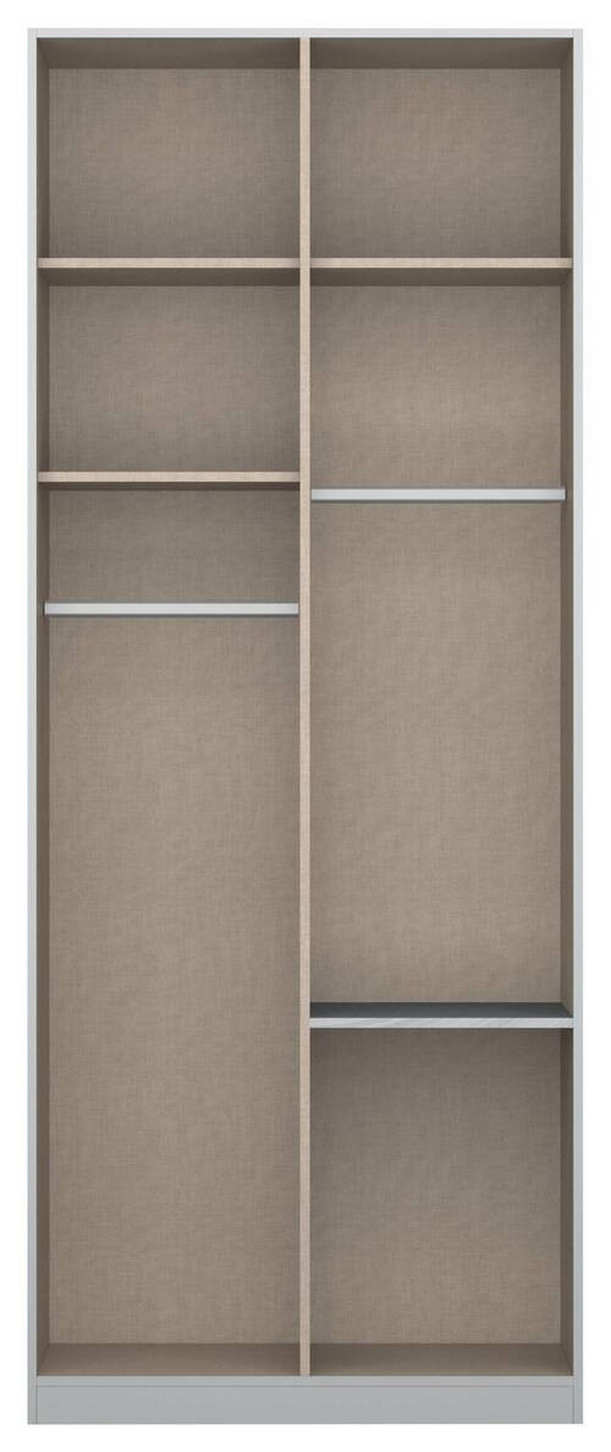 Drehtürenschrank 91cm Alabama, Grau - Grau, MODERN, Holzwerkstoff (91/229/54cm) - Rauch Möbel
