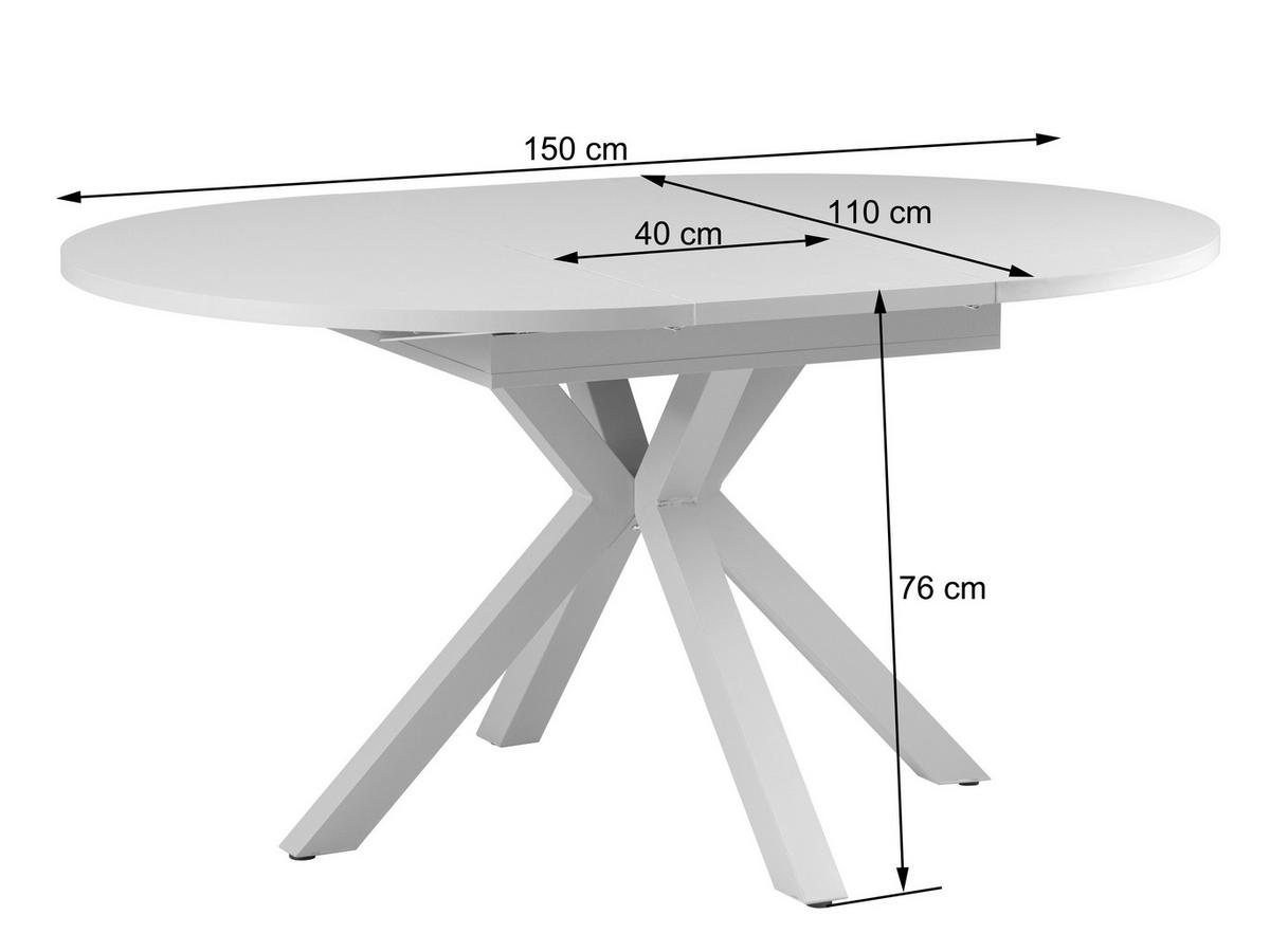 Esstisch Bozan AZ Kaschmir L: 110-150 cm - Kaschmir, MODERN, Holzwerkstoff/Metall (110/150/110/76cm) - Livetastic