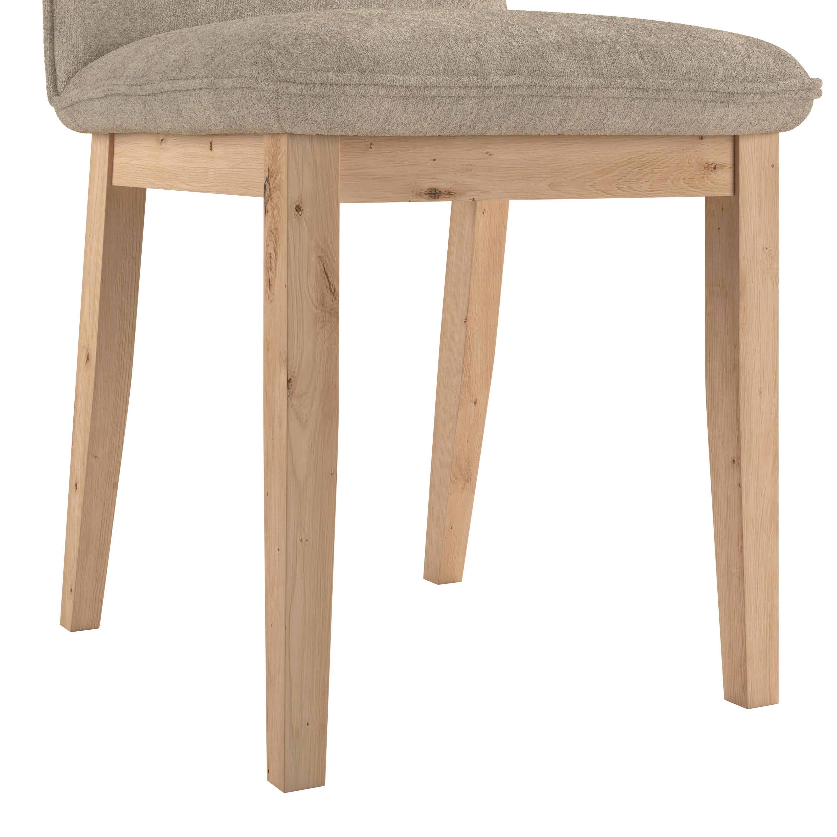 Stuhl Beluna Ii Webstoff Beige, B: 47cm - Eichefarben/Beige, KONVENTIONELL, Holz/Textil (47/91/44cm) - James Wood