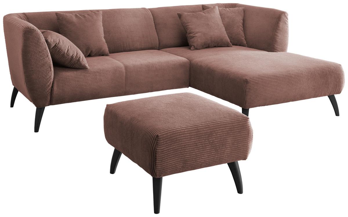 Ecksofa Colori Rosa S: 264/160 Cm - Schwarz/Rosa, MODERN, Holz/Textil (264/160cm) - MID.YOU