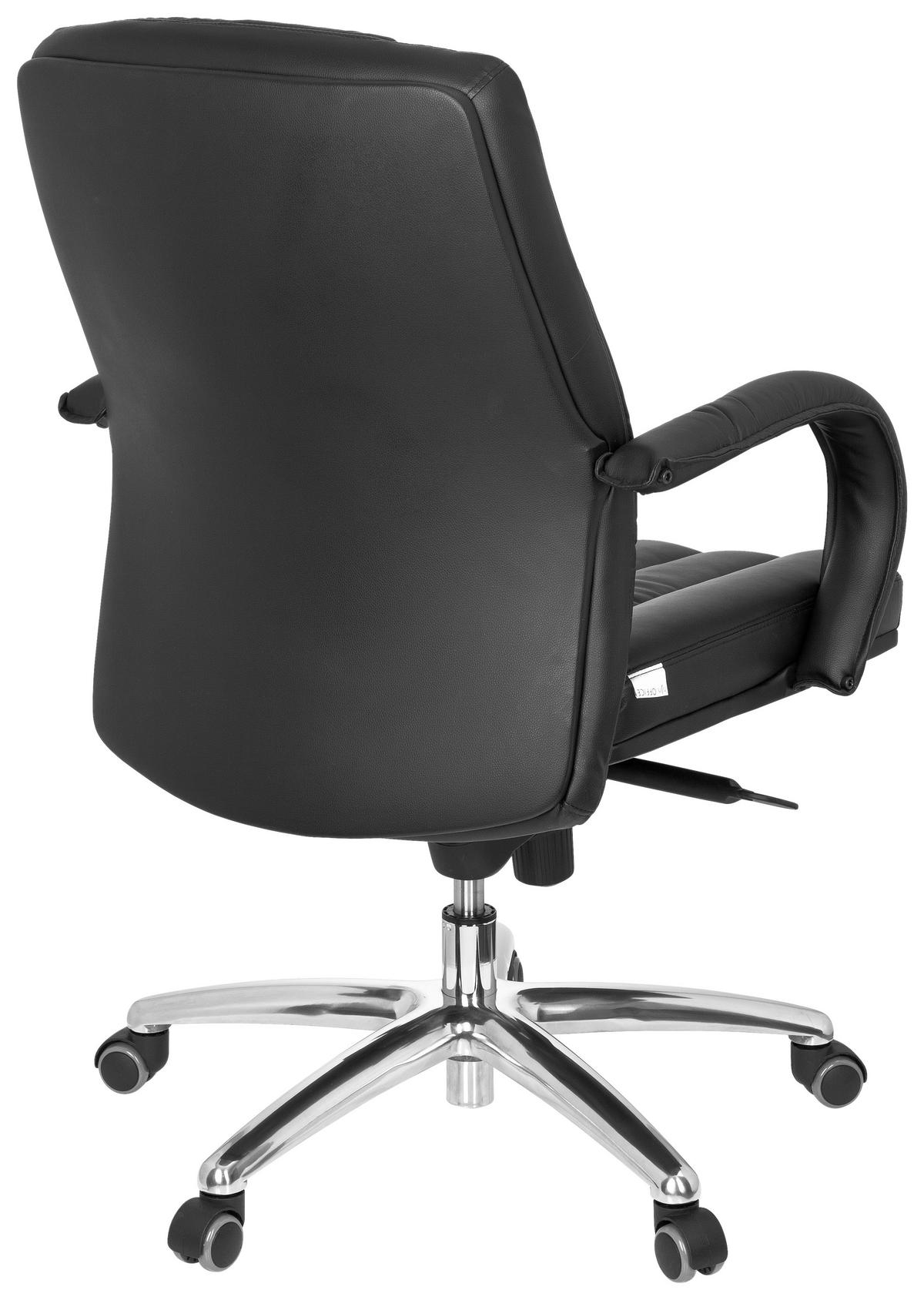 Chefsessel Xxl G 100 Lederlook Schwarz Bis 150 Kg - Silberfarben/Schwarz, Basics, Kunststoff/Textil (62/113/59cm) - MID.YOU