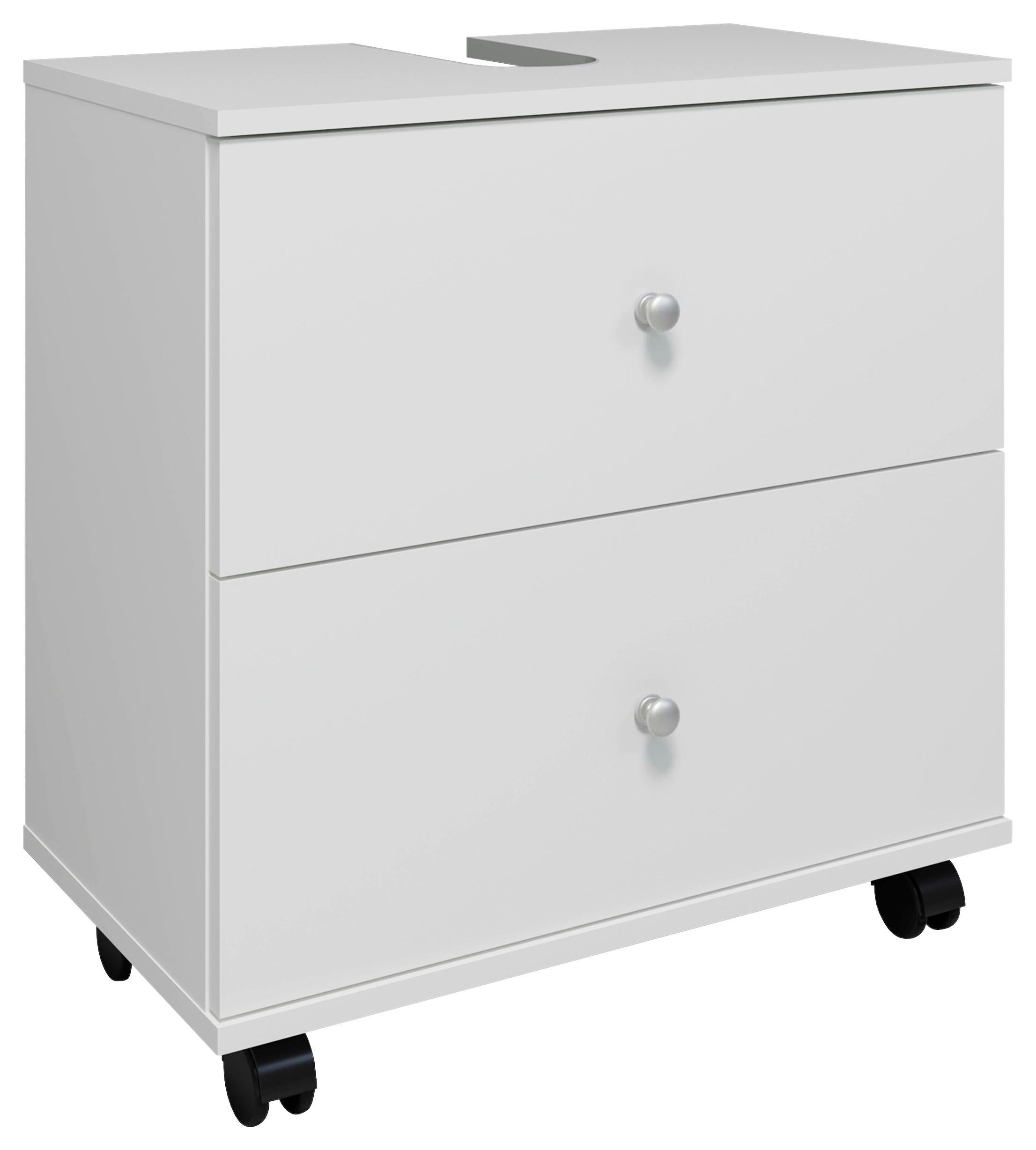 Waschbeckenunterschrank Nilosi L - Schwarz/Weiß, MODERN, Holzwerkstoff (60/61/33cm) - MID.YOU