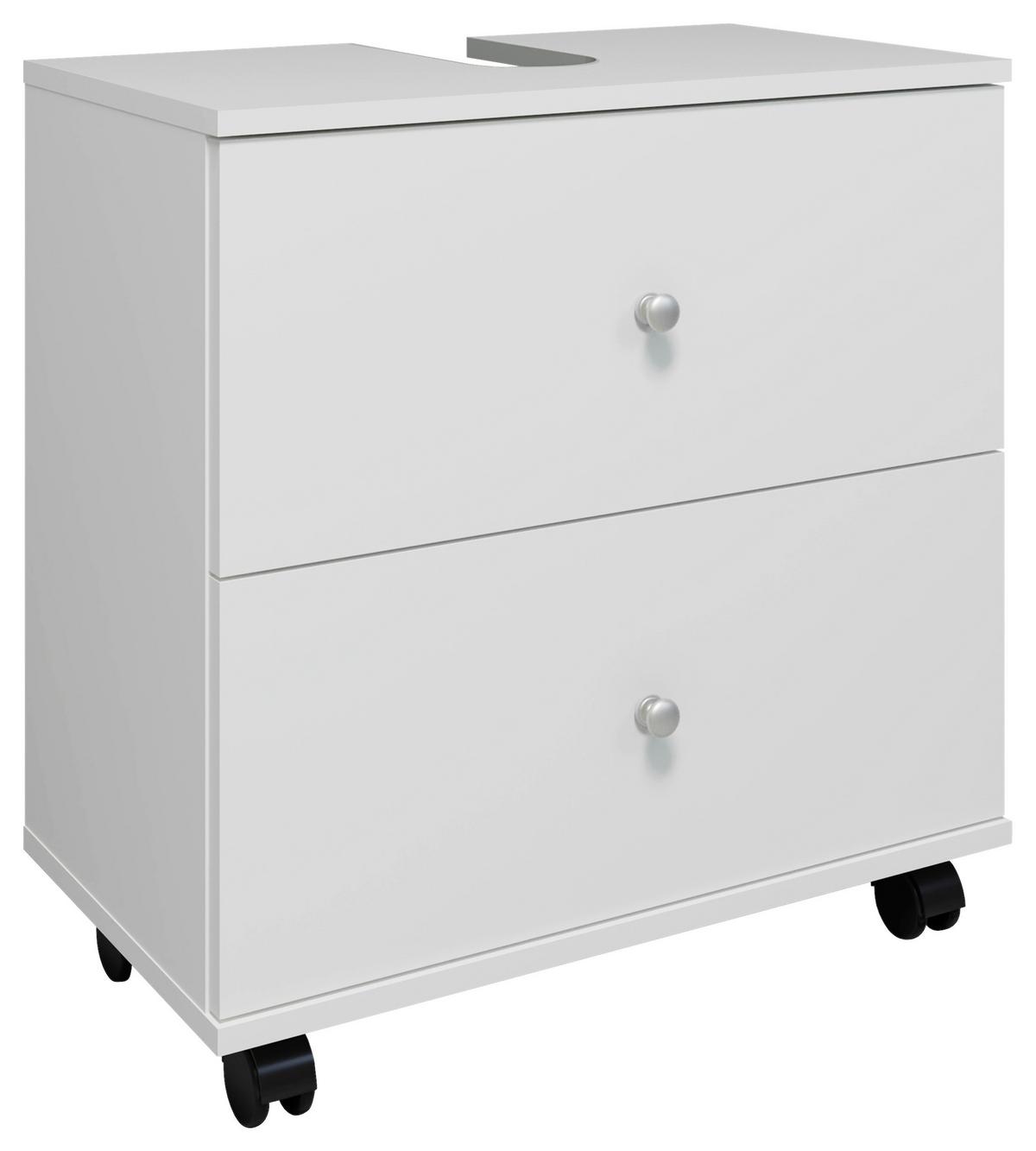 Waschbeckenunterschrank Nilosi L - Schwarz/Weiß, MODERN, Holzwerkstoff (60/61/33cm) - MID.YOU