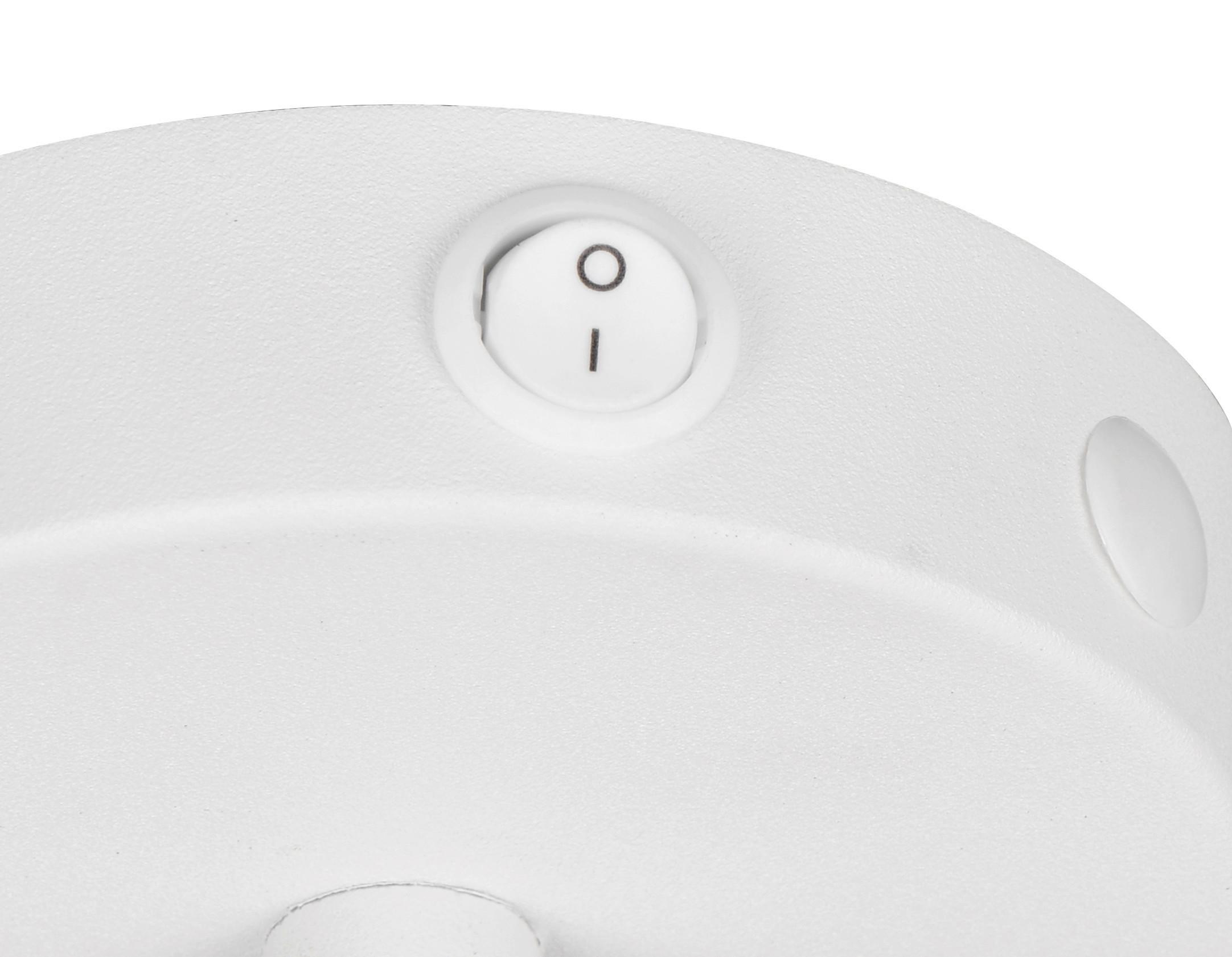 Strahler Bidar Naturfarben Weiß D:12cm - Naturfarben/Weiß, Trend, Holz/Metall (12/27cm)