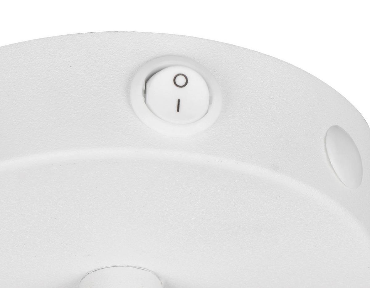 Strahler Bidar Naturfarben Weiß D:12cm - Naturfarben/Weiß, Trend, Holz/Metall (12/27cm)