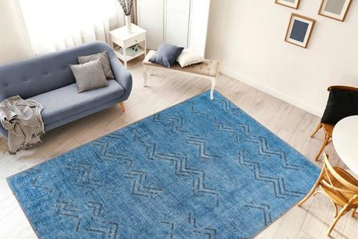 Webteppich Blau Antique 120x180 Cm - Blau/Goldfarben, Design, Textil (120/180cm) - Kayoom