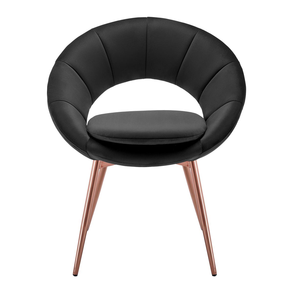 Stolička zo zamatu Levi tmavosivá - tmavosivá, Modern, kov/drevo (67/74/60.5cm) - Bessagi Home
