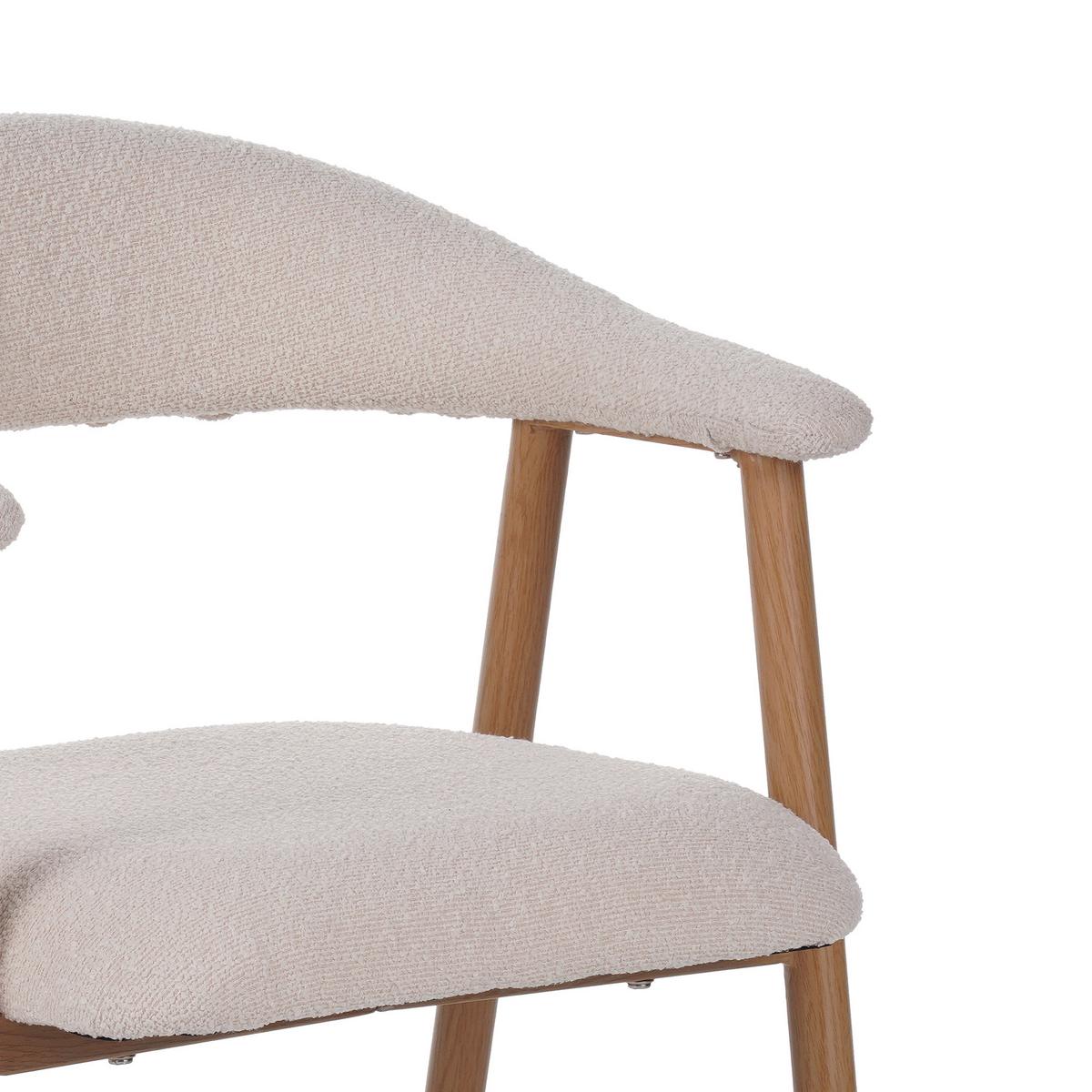 ARMLEHNSTUHL-SET Suki Elfenbein B: 82cm - Elfenbein, MODERN, Textil/Metall (82/55/55cm) - Livetastic