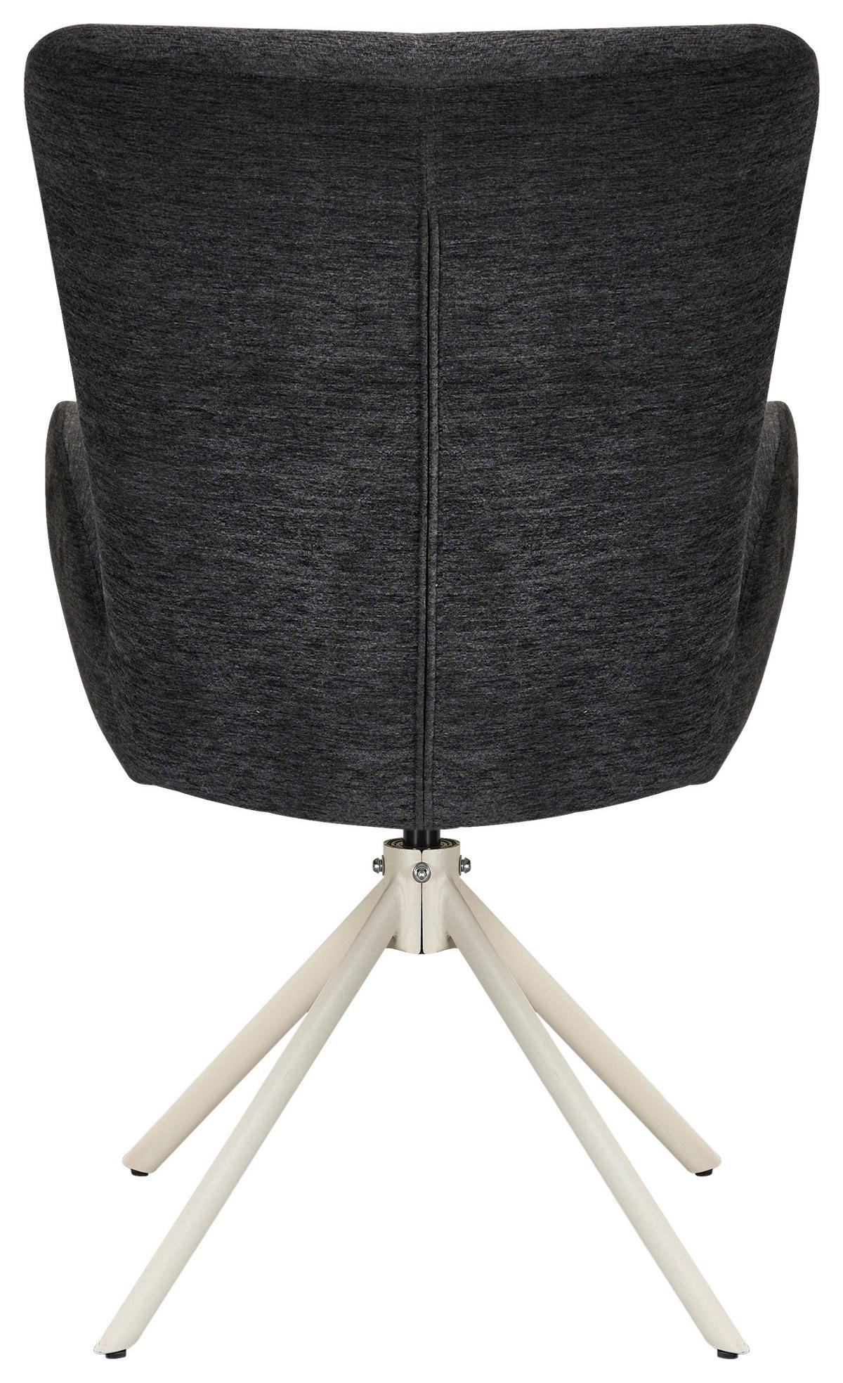 STOLIČKA S PODRÚČKAMI STELLA - sivá/béžová, Design, kov/textil (58/88,5/68cm) - Mömax