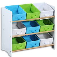 Kinderregal inkl. Boxen 65 cm Weiß - Weiß/Hellblau, MODERN, Holz/Holzwerkstoff (65/60/30cm) - Kesper