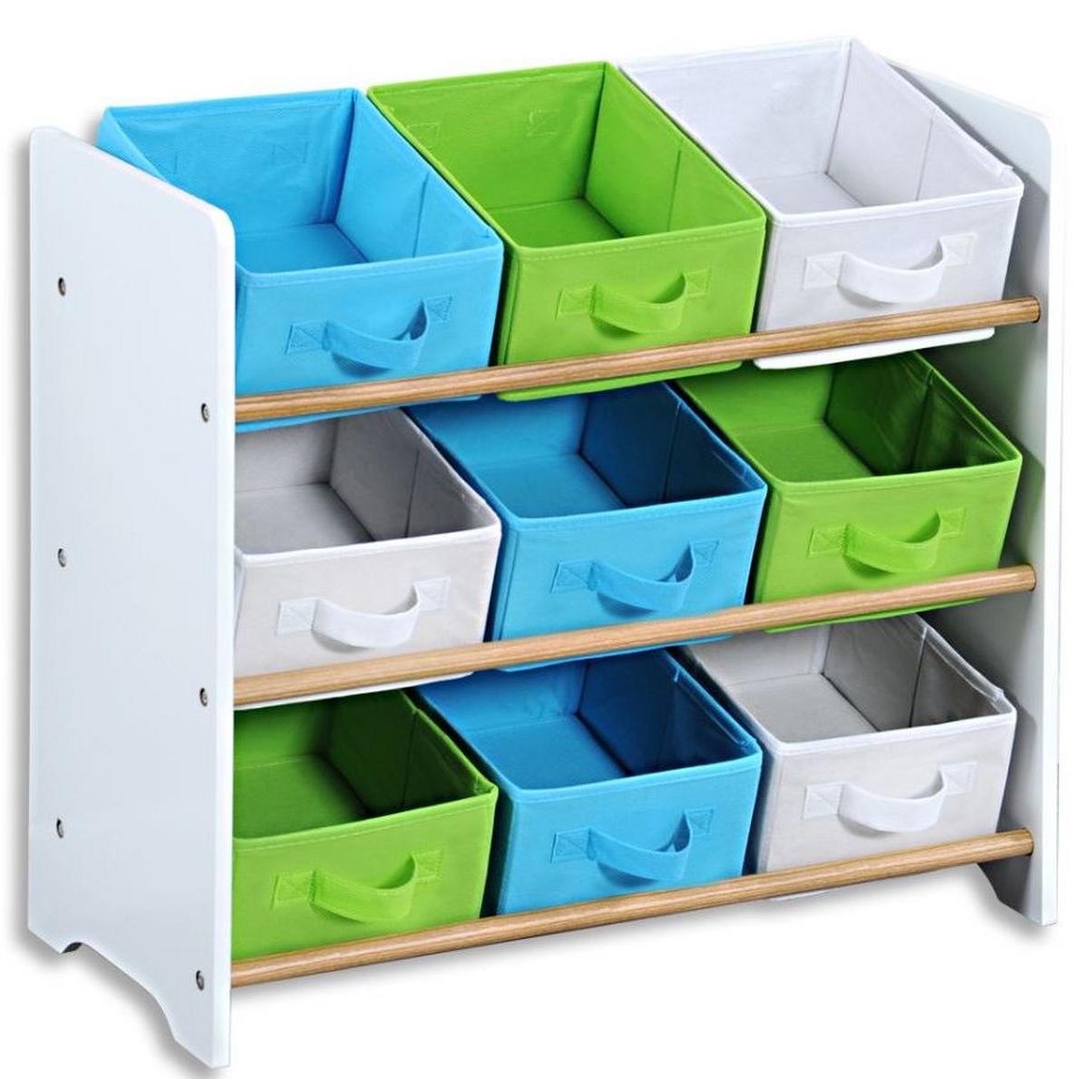 Kinderregal inkl. Boxen 65 cm Weiß - Weiß/Hellblau, MODERN, Holz/Holzwerkstoff (65/60/30cm) - Kesper