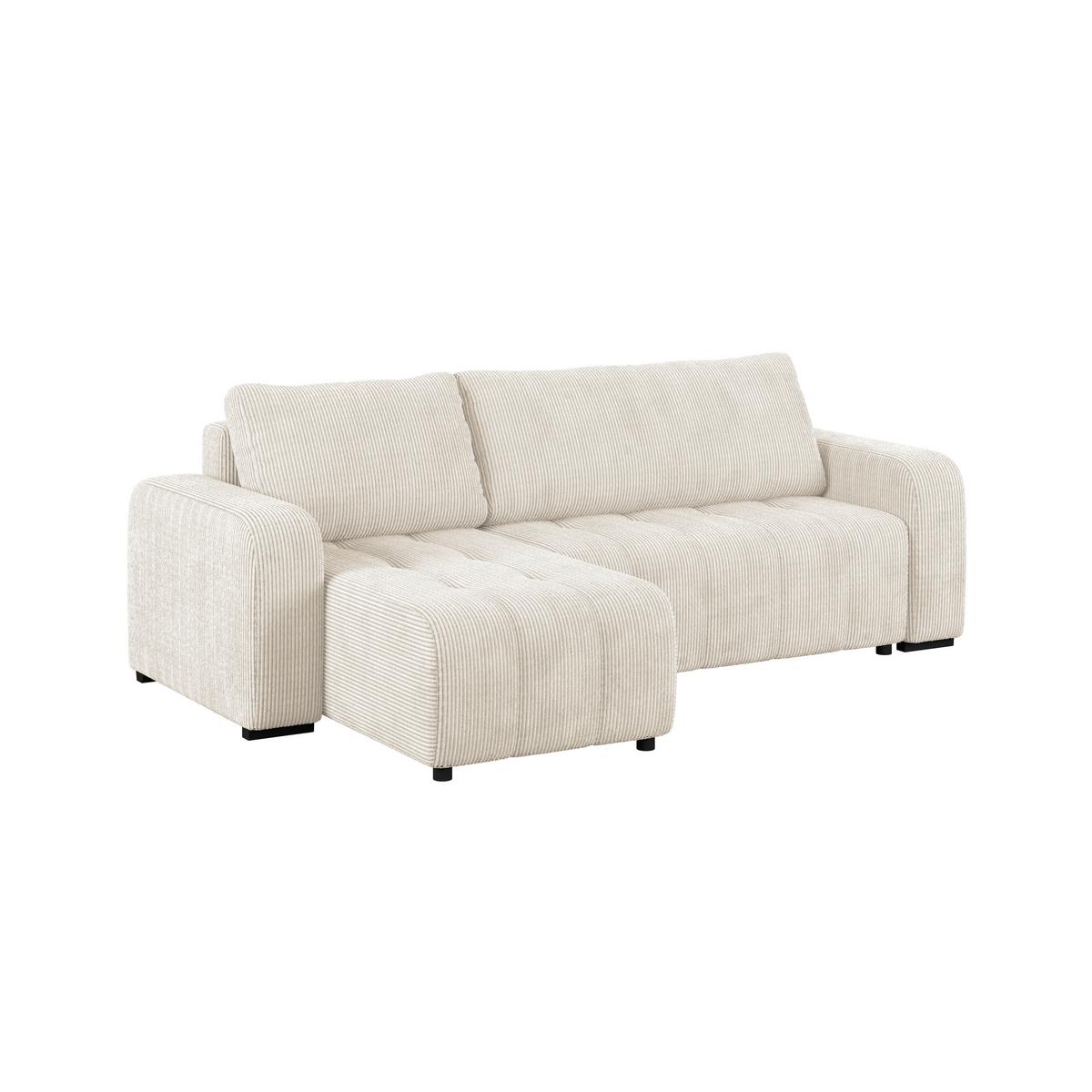 Univerzálna sedačka MARSEILLE, béžový menčester - čierna/béžová, Trend, kov/drevo (155/240cm)