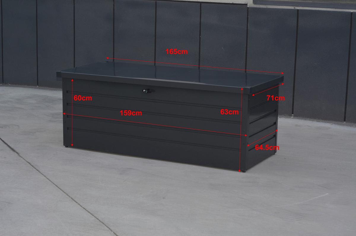 Kissenbox Robus - Anthrazit, MODERN, Metall (165/63/71cm) - Beldano