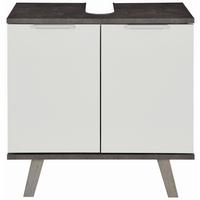 Waschbeckenunterschrank Turin 4 B: 60 Cm Weiß/beton - Weiß/Grau, MODERN, Holzwerkstoff (60/60/30cm)
