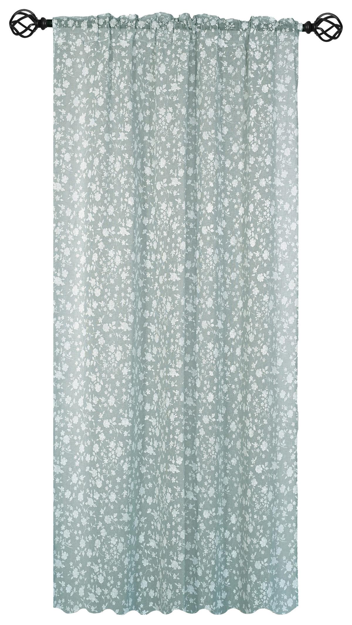 Fertigvorhang Irina - Mintgrün, ROMANTIK / LANDHAUS, Textil (140/245cm) - James Wood