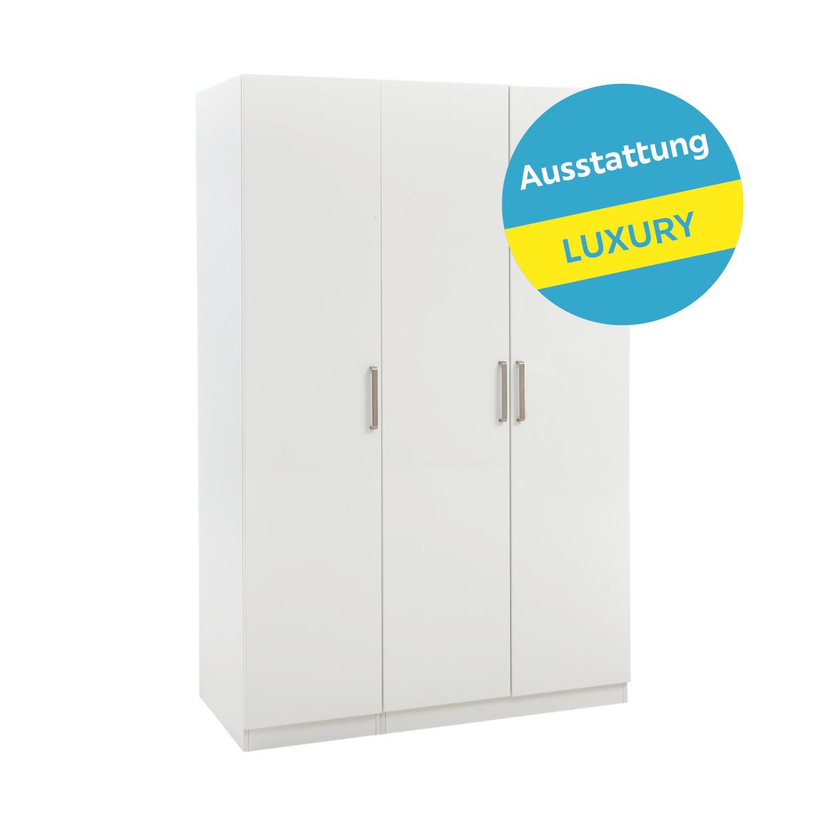 Drehtürenschrank Mit Schubladen 136,7cm Unit Weiß - Weiß, MODERN, Holzwerkstoff (136,7/210/58,3cm) - Ondega
