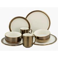 Kombinovaný servis 8- dielny - biela/zlatá, keramika (30/30/29cm) - Creatable