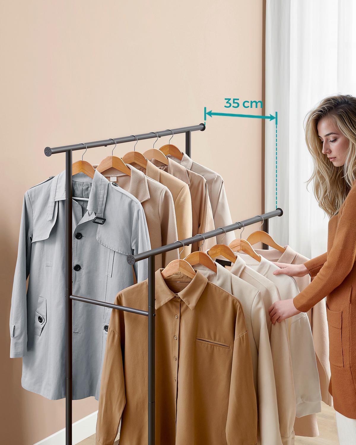 Kleiderwagen Braun/schwarz B: 98,5 Cm - Schwarz/Braun, Basics, Holzwerkstoff/Kunststoff (98,5/156,8/39,6cm)