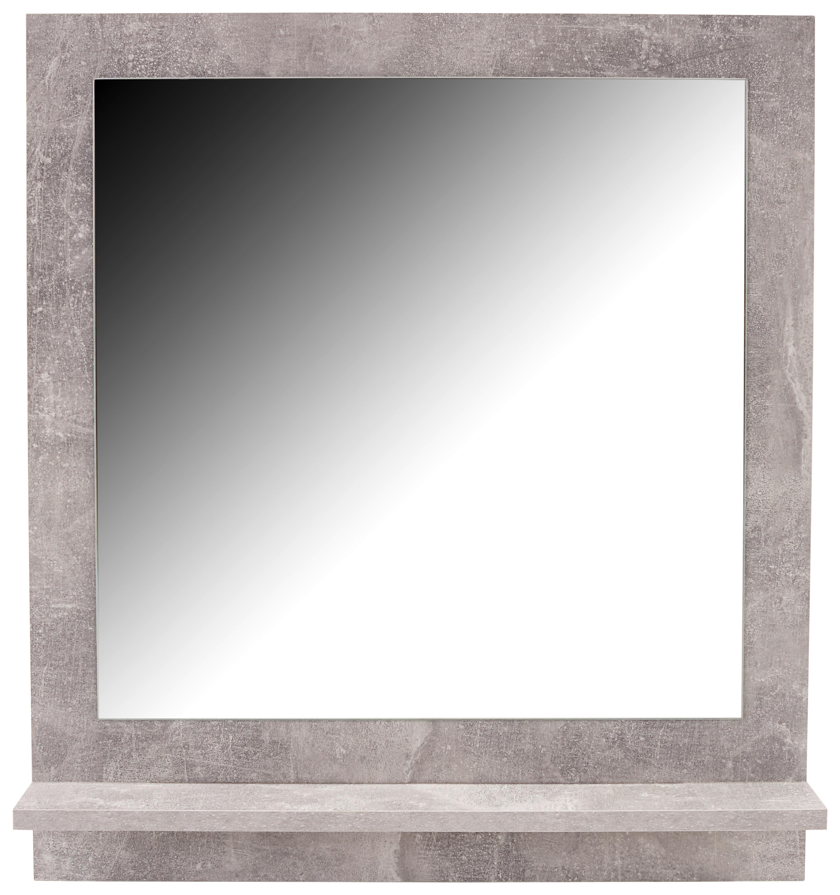 Nástěnné Zrcadlo Attack - světle šedá, Moderní, kompozitní dřevo (60,4/68/10cm)