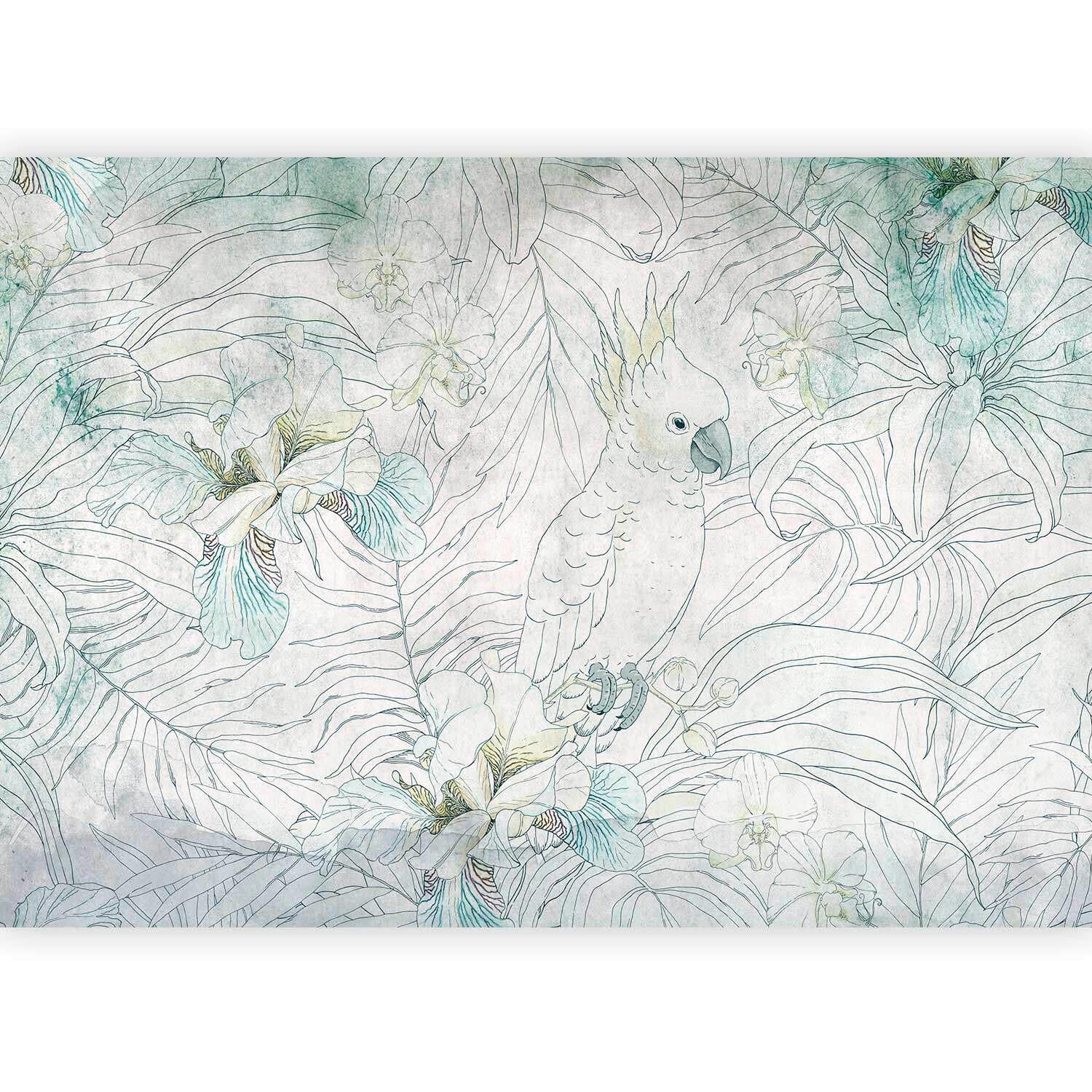 FOTOTAPETE Textil, Grün, B/H: 200x140cm - Hellgrau/Grün, LIFESTYLE, Textil (200/140cm) - artgeist