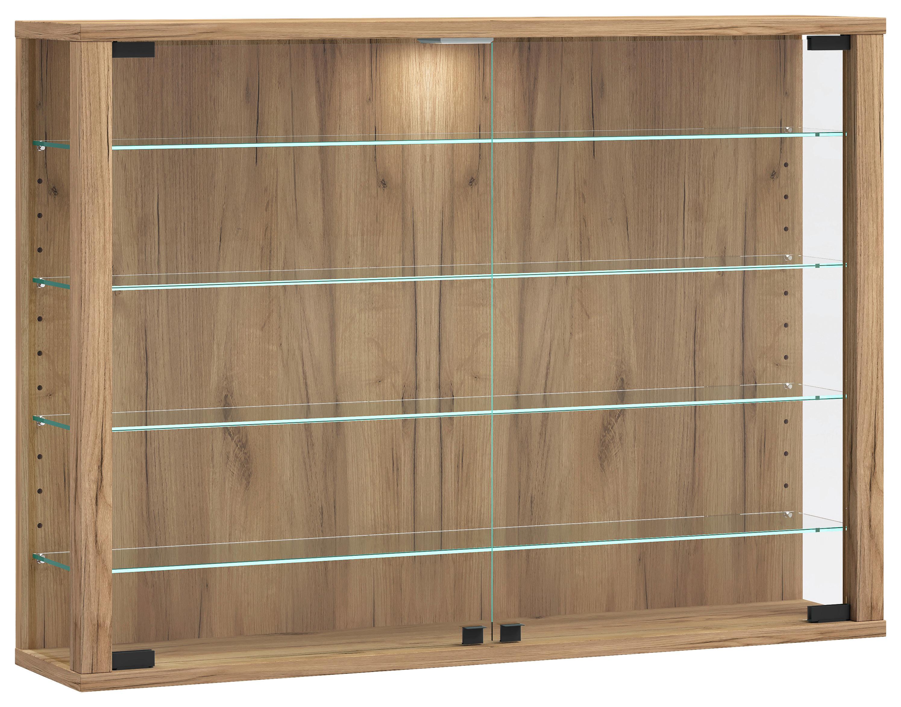 Hängevitrine Vitrosa Eiche Dekor B: 83 cm - Honigeiche, Design, Glas/Holzwerkstoff (83/60/18cm) - MID.YOU