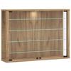 Hängevitrine Vitrosa Eiche Dekor B: 83 cm - Honigeiche, Design, Glas/Holzwerkstoff (83/60/18cm) - MID.YOU