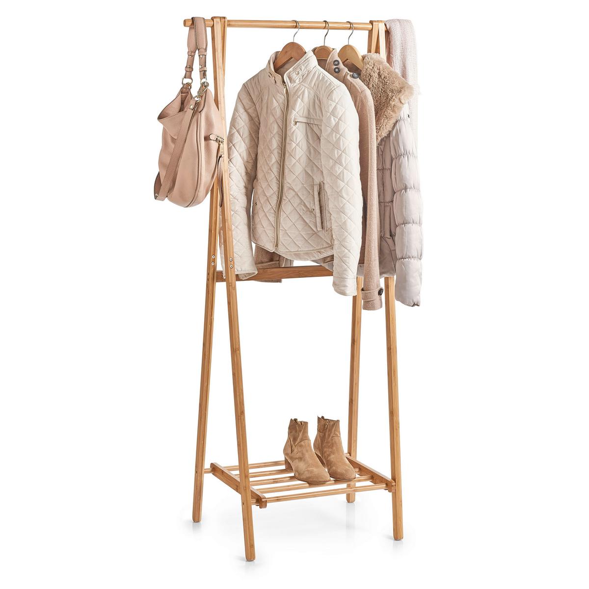 Kleiderständer Bambus BxHxT: 73,5x44,5x159 cm - Naturfarben, Basics, Holz (73,5/44,5/159cm) - Zeller Present