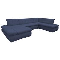 Wohnlandschaft Moric Mit Schlaffunktion Dunkelblau - Chromfarben/Dunkelblau, KONVENTIONELL, Textil (172/353/216cm) - MID.YOU