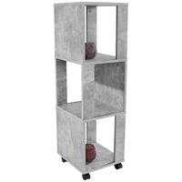Regal Auf Rollen Rolly B 34cm, Betonoptik - Grau, MODERN, Holzwerkstoff/Kunststoff (34/111/34cm)