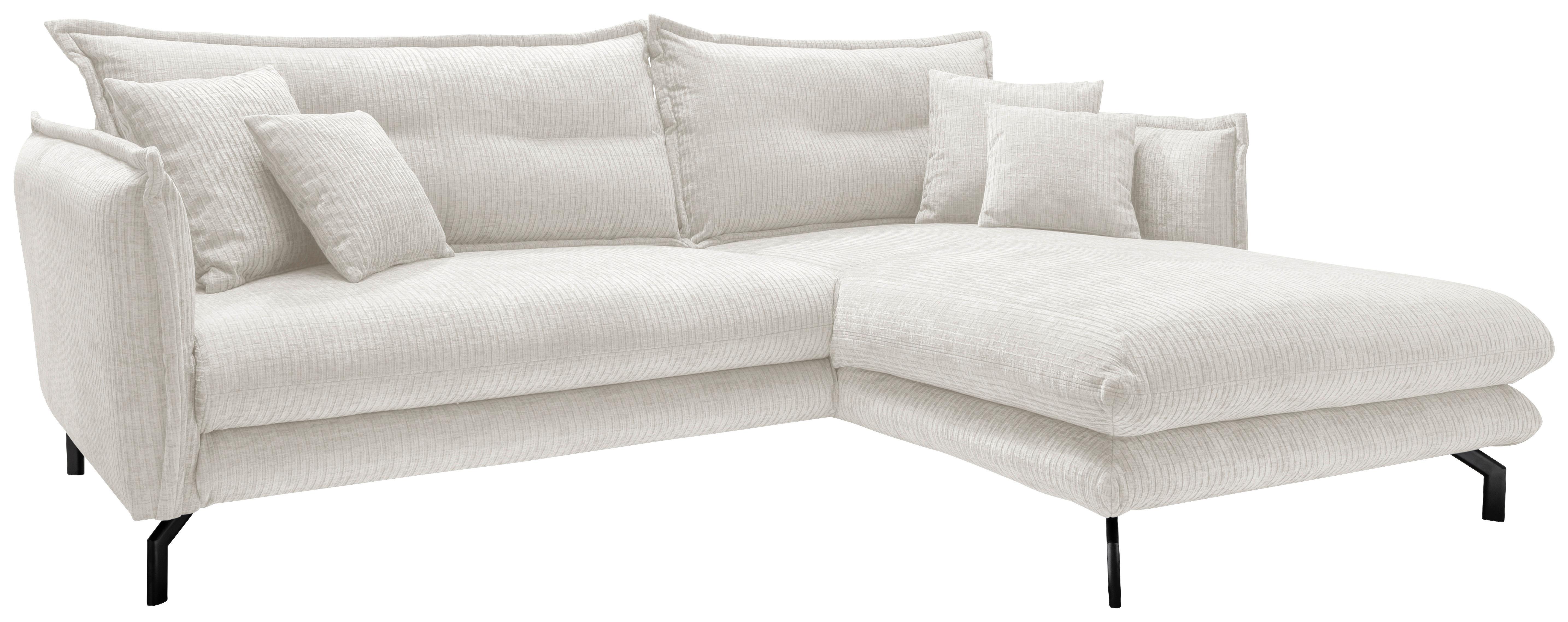 Ecksofa Lava - Creme/Schwarz, Design, Textil (255/180cm) - Livetastic