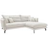 Ecksofa Lava - Creme/Schwarz, Design, Textil (255/180cm) - Livetastic