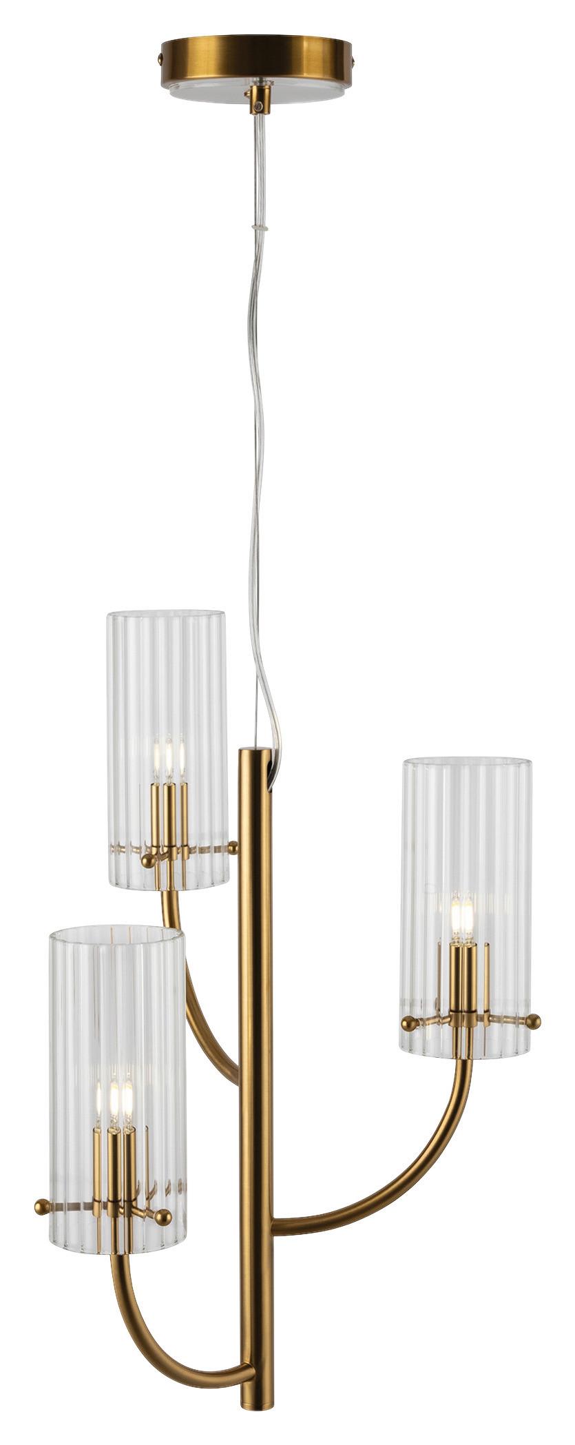 Pendelleuchte Arco - Messingfarben, Trend, Glas/Metall (35/48,9/35cm) - MAYTONI