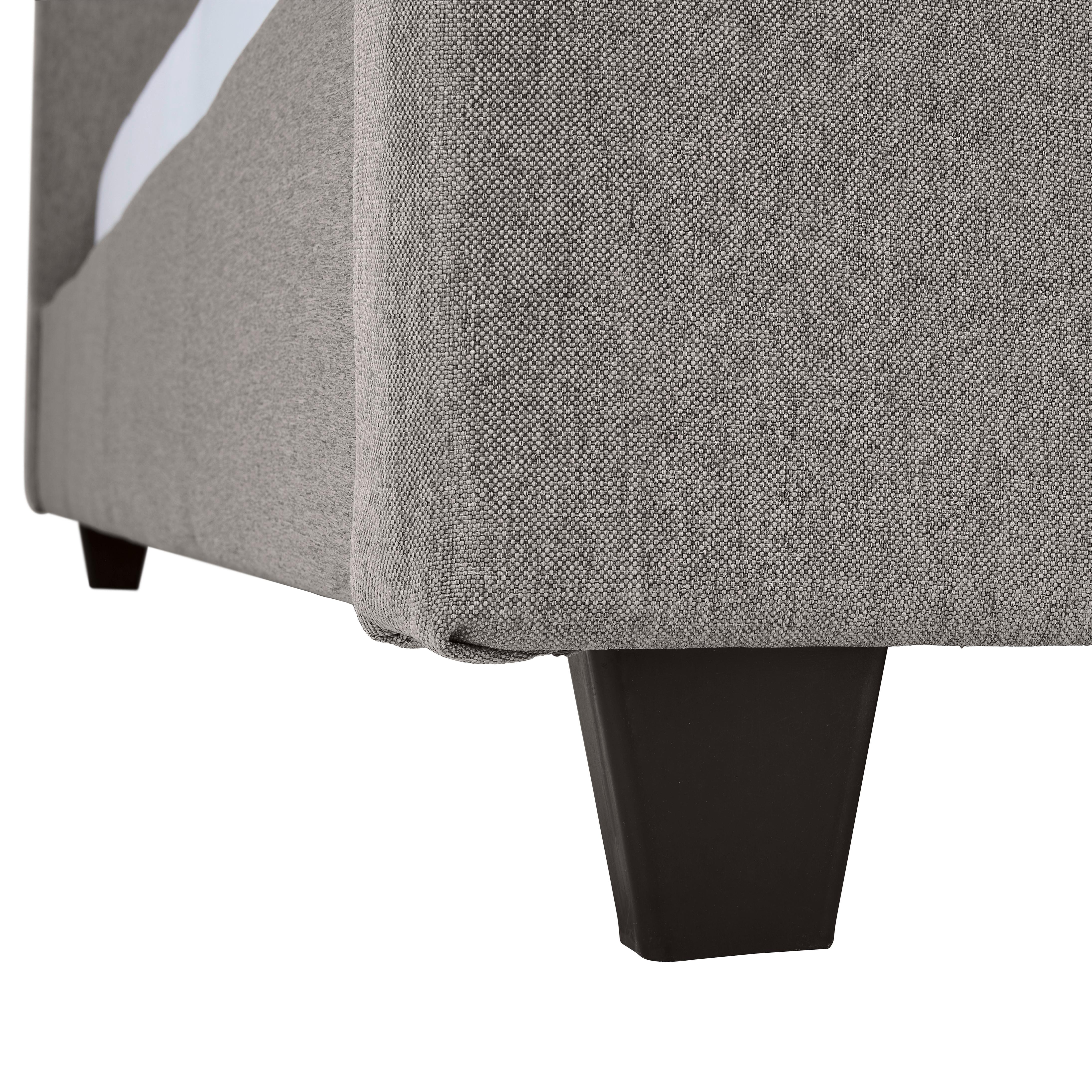 Polsterbett mit Lattenrost 180x200 Livorno, Hellgrau