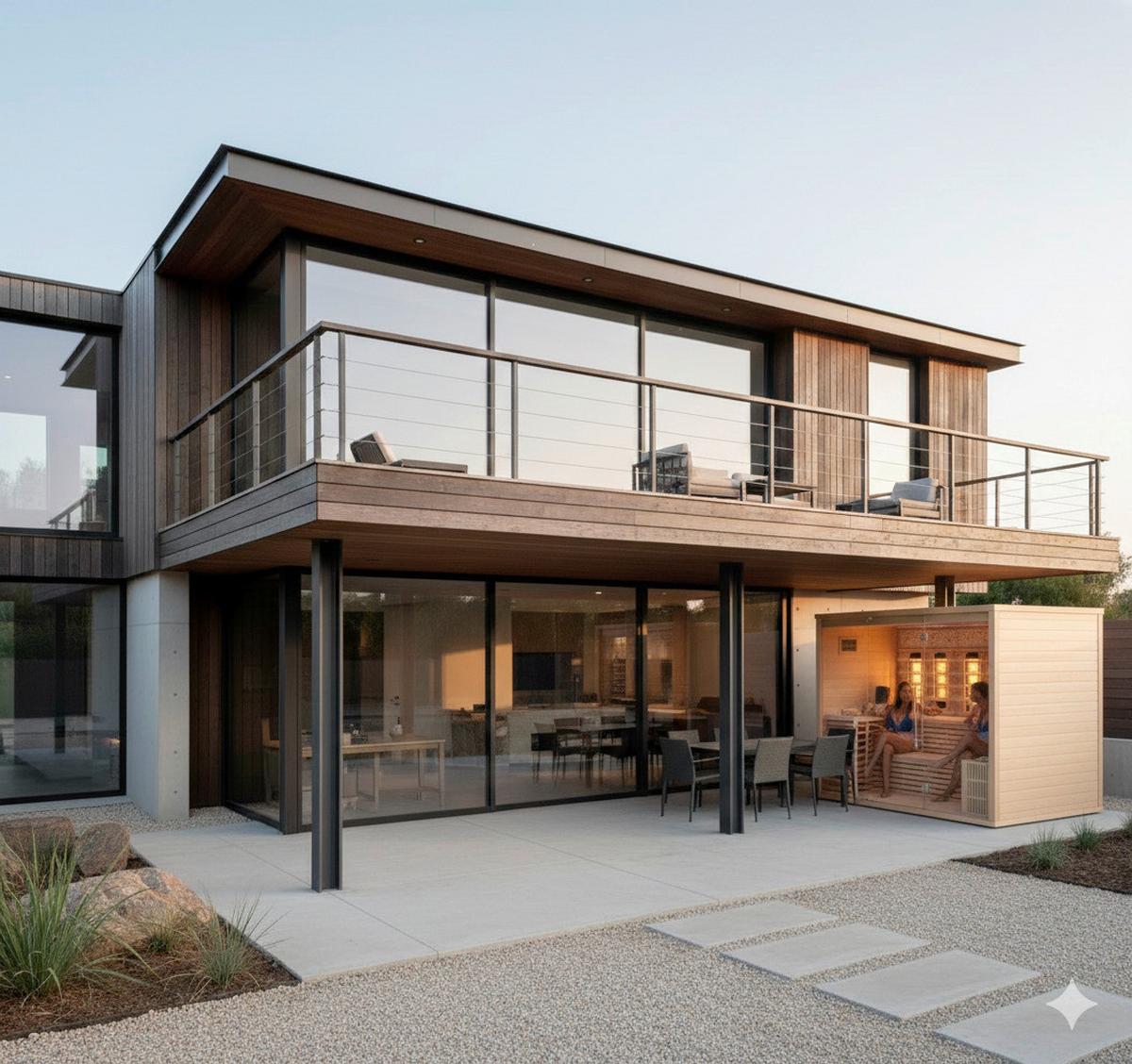 Infrarotkabine Kopenhagen Geeignet Für 4-5 Personen - Tannenholzfarben, Basics, Holz (200/210/200cm)