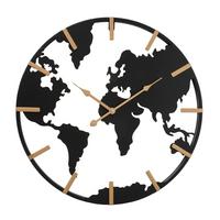 nástěnné hodiny UNION II - černá/barvy zlata, Konvenční, kov (50cm) - Premium Living