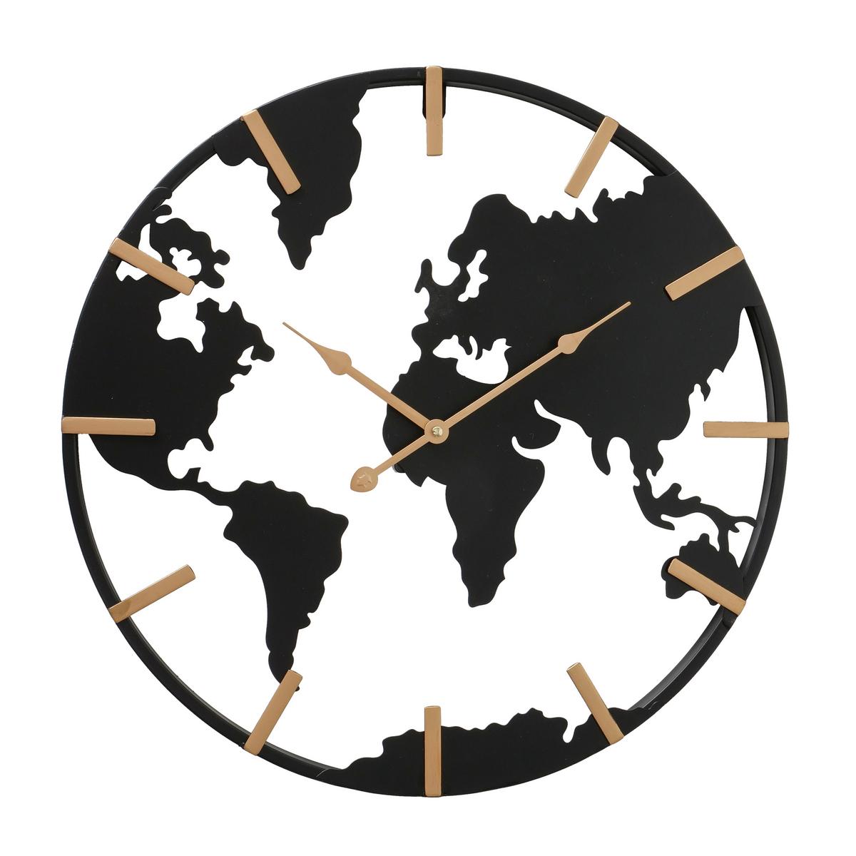 nástěnné hodiny UNION II - černá/barvy zlata, Konvenční, kov (50cm) - Premium Living